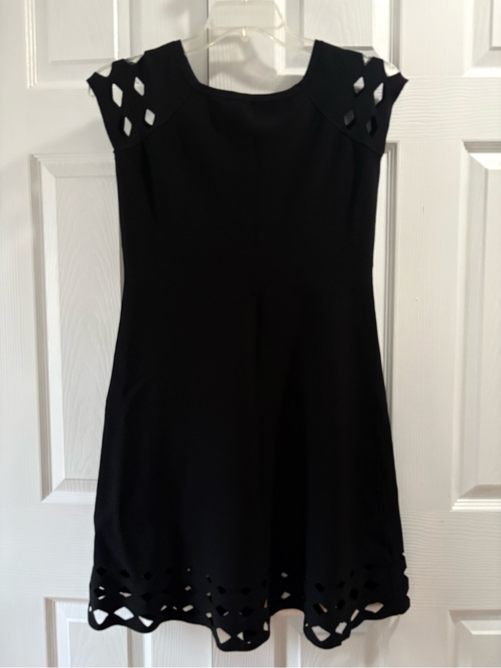 Shoshanna Black Laser-Cut Fit & Flare Tunic